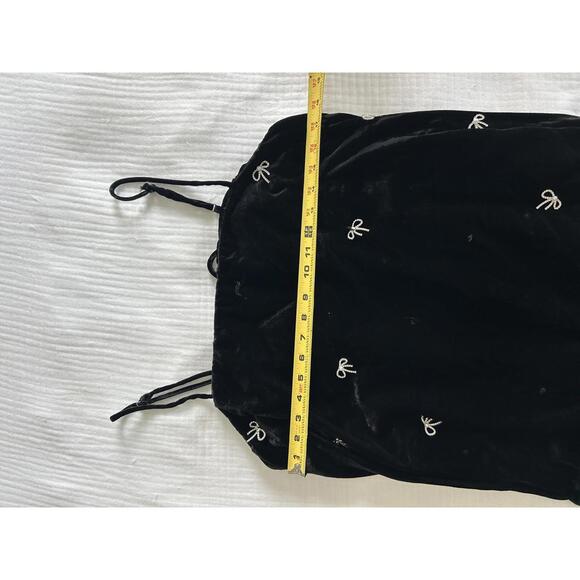 Maeve - Chic Black Velvet Ruffle Dress with Embellishments, size XL - Picture 11 of 11